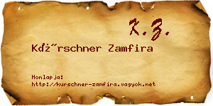 Kürschner Zamfira névjegykártya